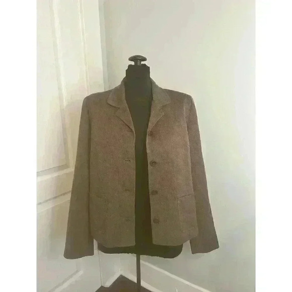 Talbots Vintage Classic Women’ s sz 8 100% Woolmark Tan Blazer Suit‎ Jacket - Picture 5 of 13